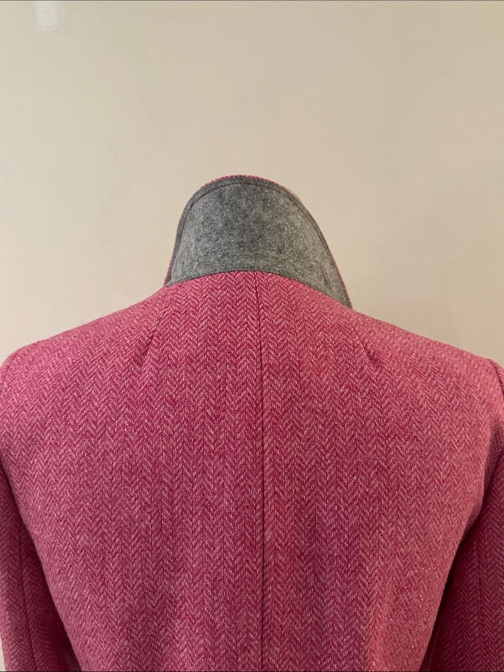 J. Crew Double-Breasted Pink Herringbone Blazer